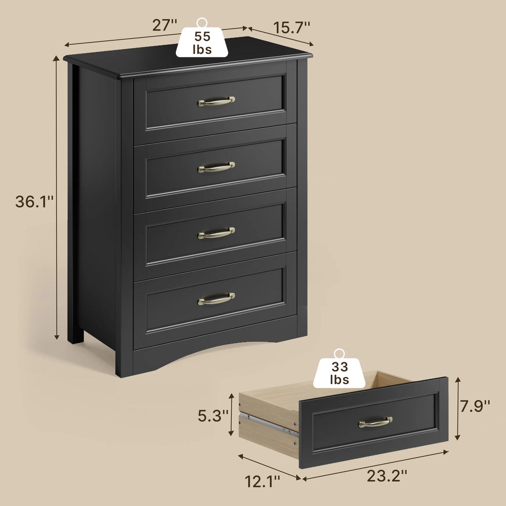 Lofka 3 Piece Nightstands and Dressers Sets , 6 Drawer Dresser & 4 Drawers Nightstand set of 2,Modern Engineered Wood ,White