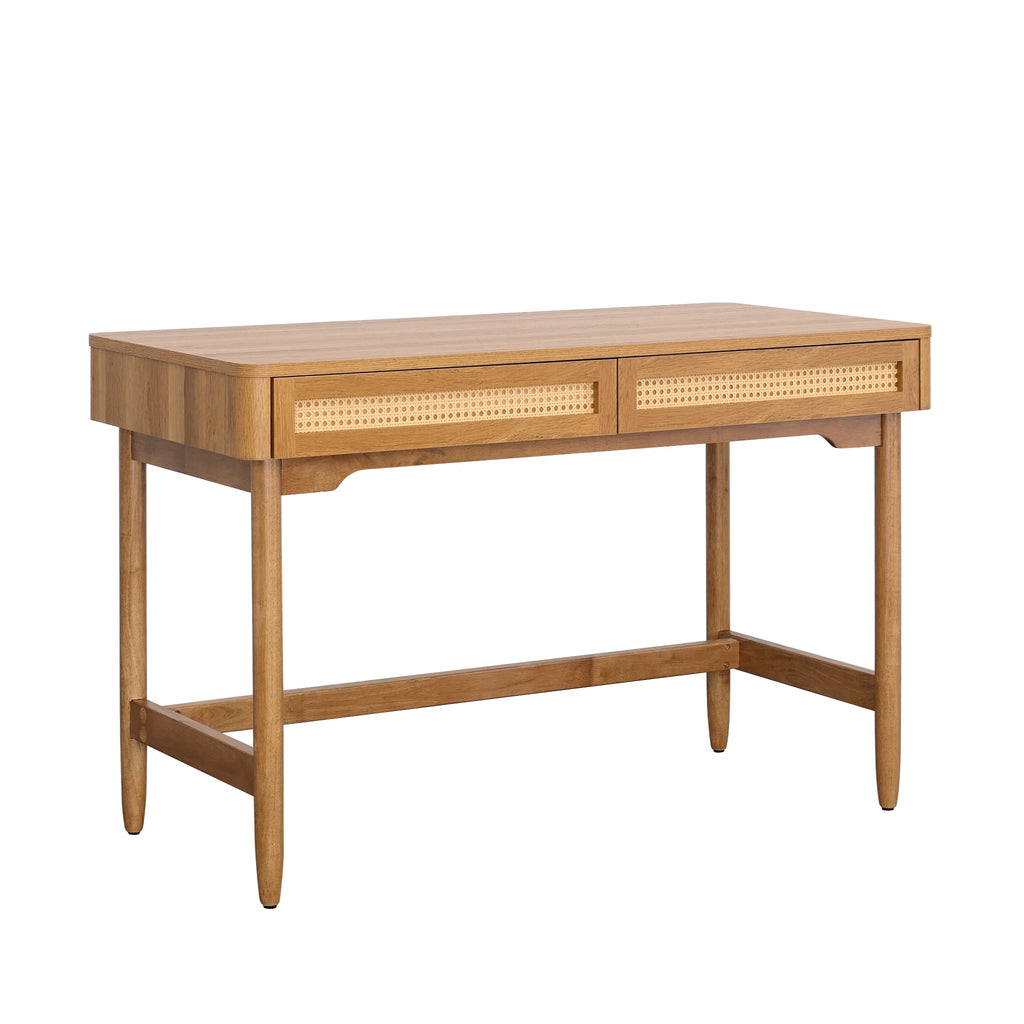 Better Homes & Gardens Springwood Caning Desk, Light Honey Finish