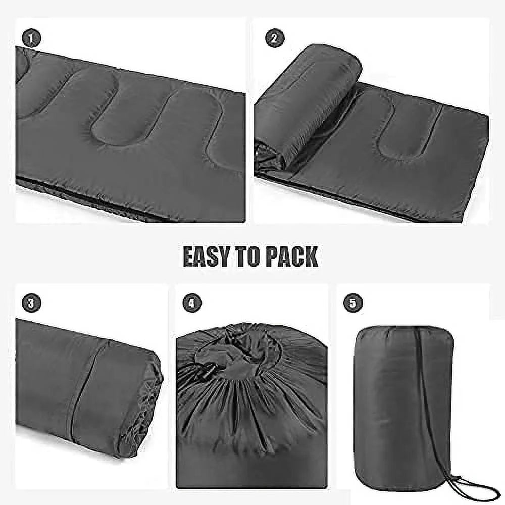 10 Pack Bulk Wholesale of Cold Weather Hooded Sleeping Bags for Adults, Kids, Homeless, Camping, Indoors, Outdoors - 10 Count Hooded Sleeping Bags in Black 71"L x 30"W