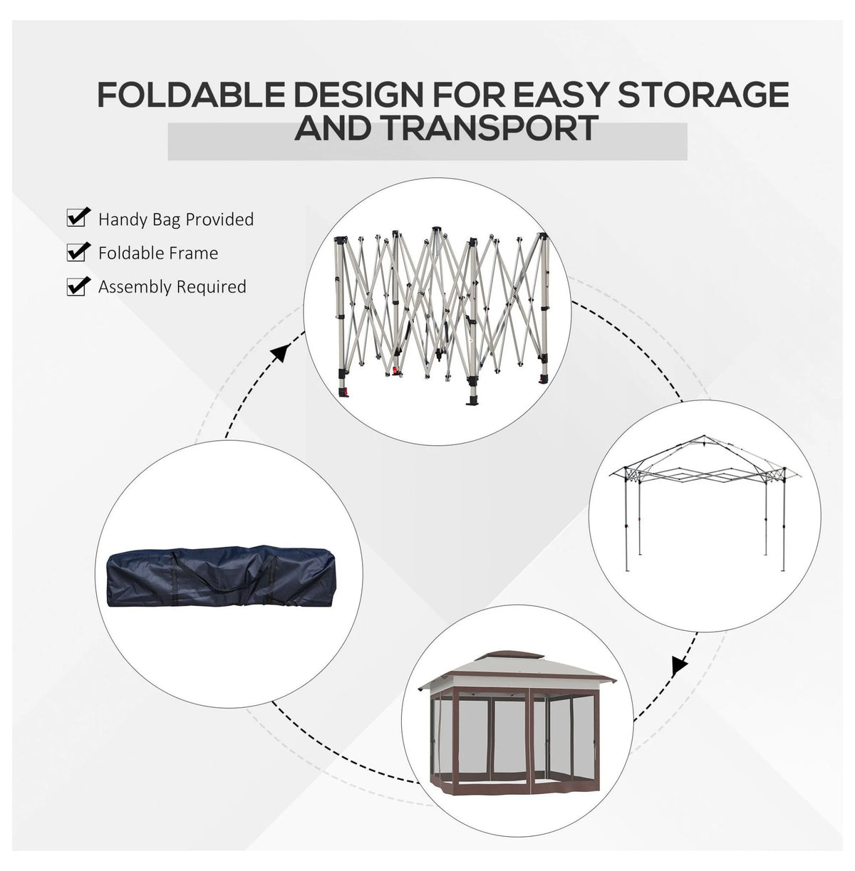 12' x 12' Pop Up Canopy Tent with Netting and Carry Bag, Instant Sun Shelter with 137 sq.ft Shade, Beige and Brown