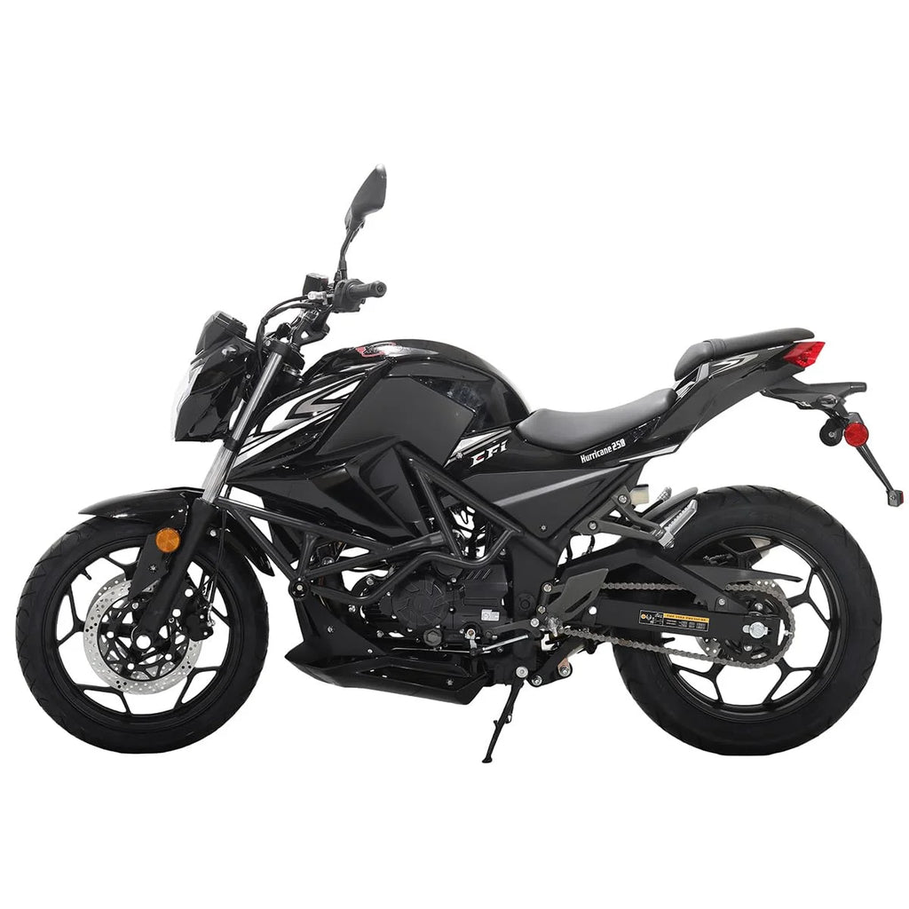 X-Pro Hurricane 250 Electronic Fuel Injection Gas Motorcycle with 6-Speed Manual Transmission, Electric Start! 17" Wheels! Assembled In Crate!