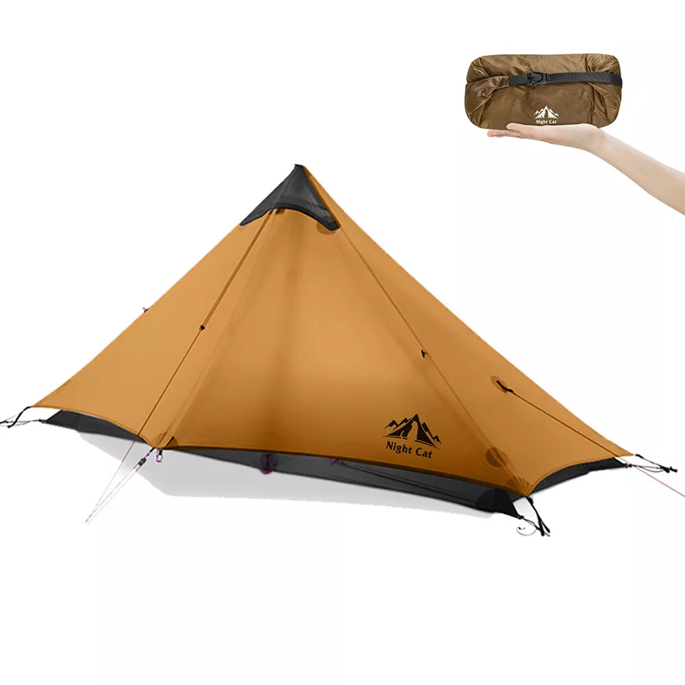 Night Cat 1 Person Trekking Pole Tent for Backpacking Hiker - Ultralight Tent