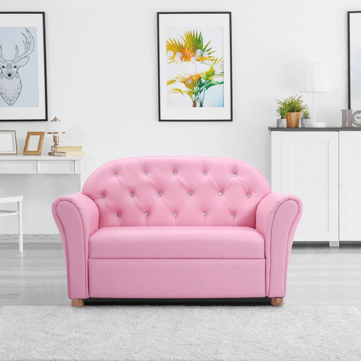 Costway Kids Sofa Princess Armrest Chair Lounge Couch Children Toddler Gift