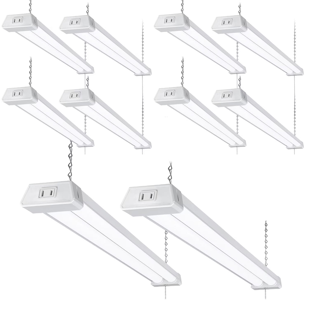 10 Pack Linkable LED Shop Light 4ft, 5000K Daylight, LED Shop Light for Garage