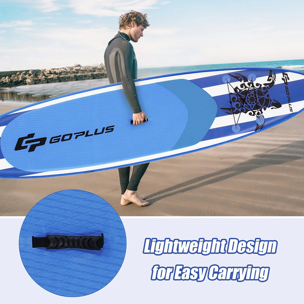Goplus 11 Inflatable Stand Up Paddle Board SUP W/Carrying Bag Aluminum Paddle Navy