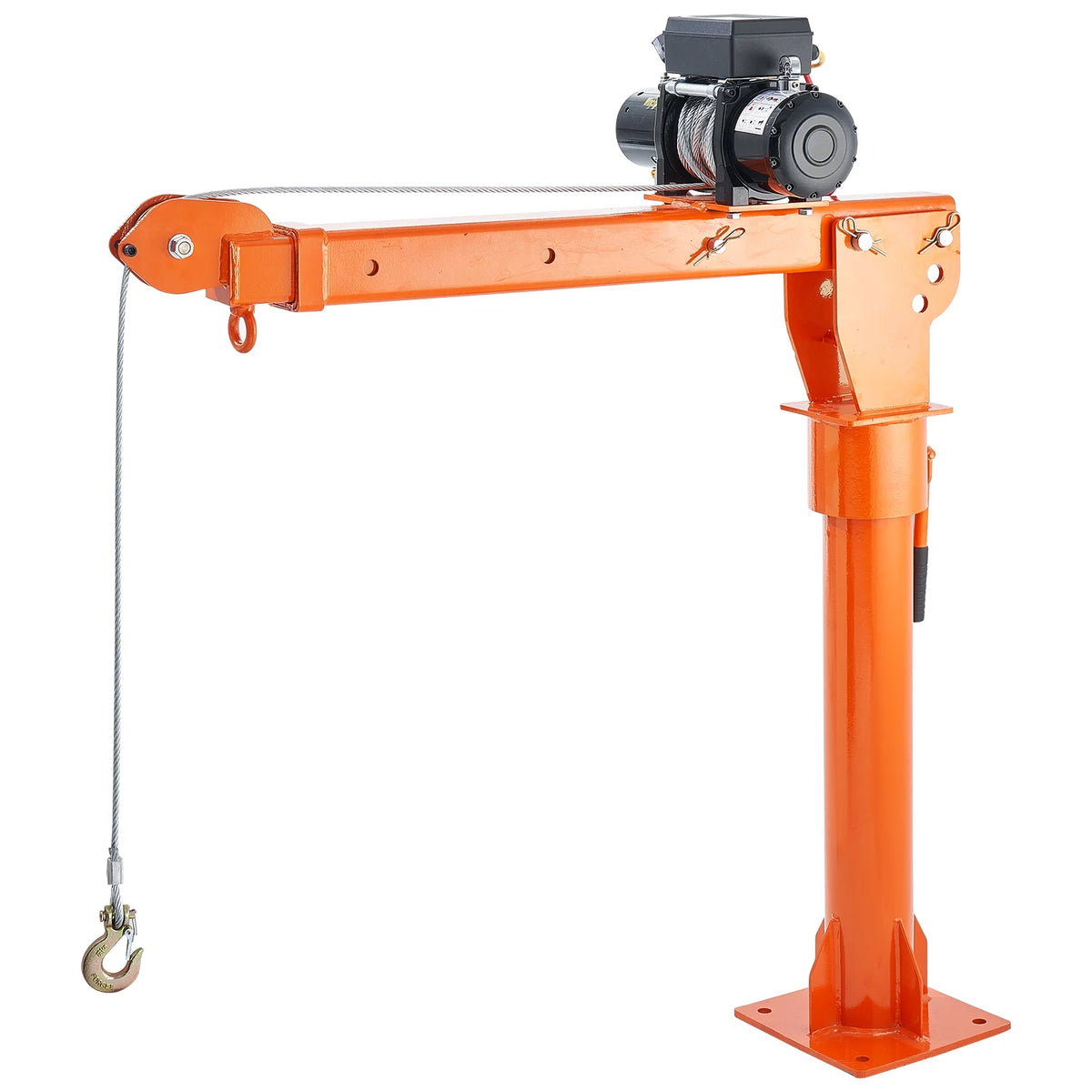 VEVOR Electric Pickup Truck Crane, 2200 lbs, Folding Truck-Mounted Bed Crane with Electric Winch 6000 lbs, Steel Pickup Truck Jib Crane Hoist 360 Swivel for Lifting Goods in Construction, Factory
