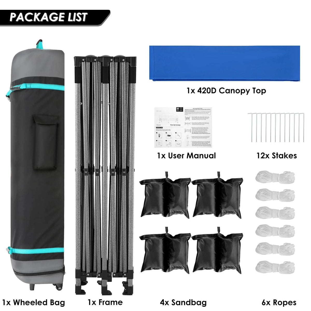 COBIZI 10x15ft Pop up Canopy, Heavy Duty Party Canopy Waterproof Commercial for Outdoor,Black