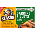 Season Sardine Fillets In 100% Olive Oil, Wild Caught, Skinless & Boneless, 4.375 oz, 6-Count