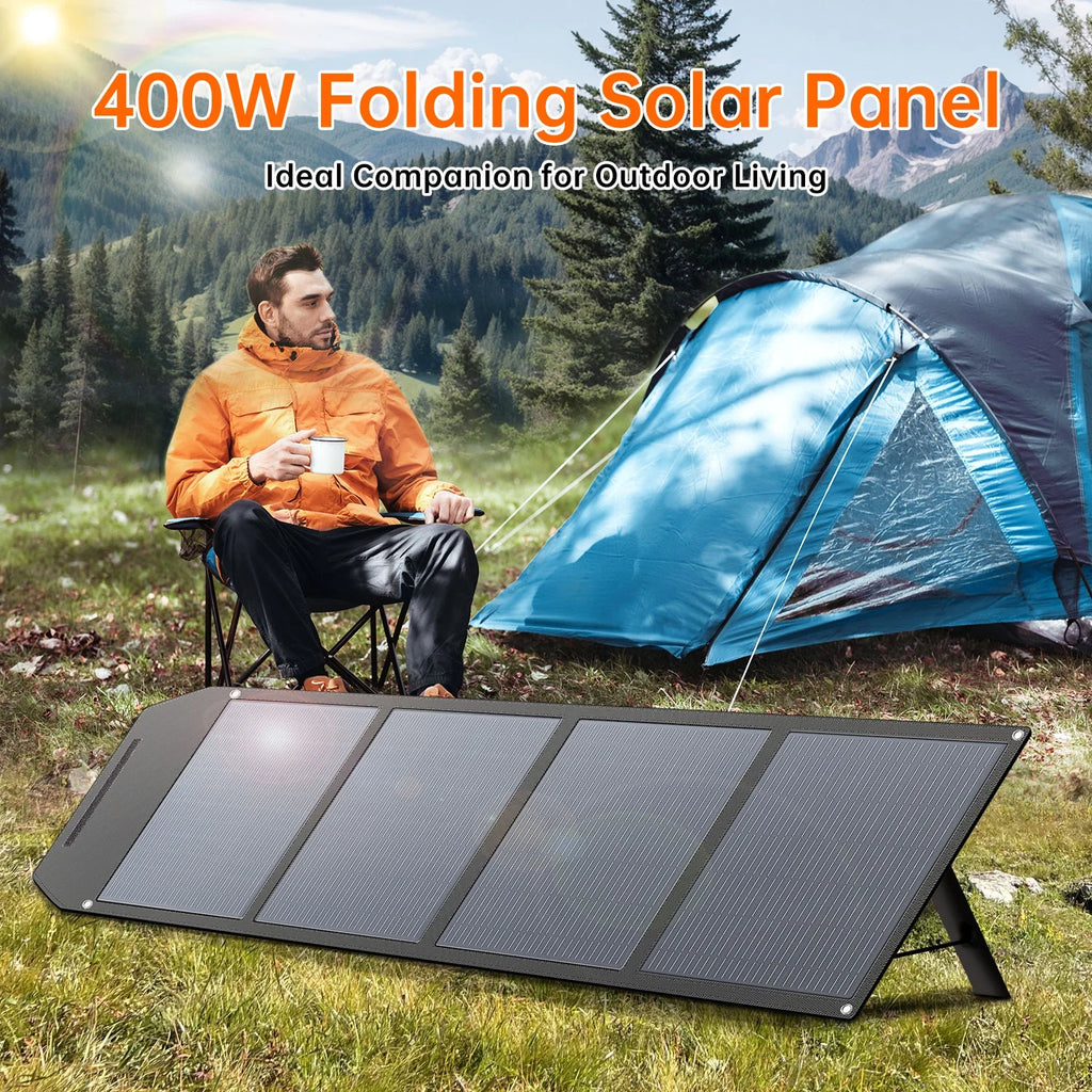 LVYUAN 400 Watt Foldable Solar Panel Kit, Portable Solar Charger Waterproof IP67 Solar Generator with MC4 Connector for Power Station, Camping, RV, Boat & Emergency
