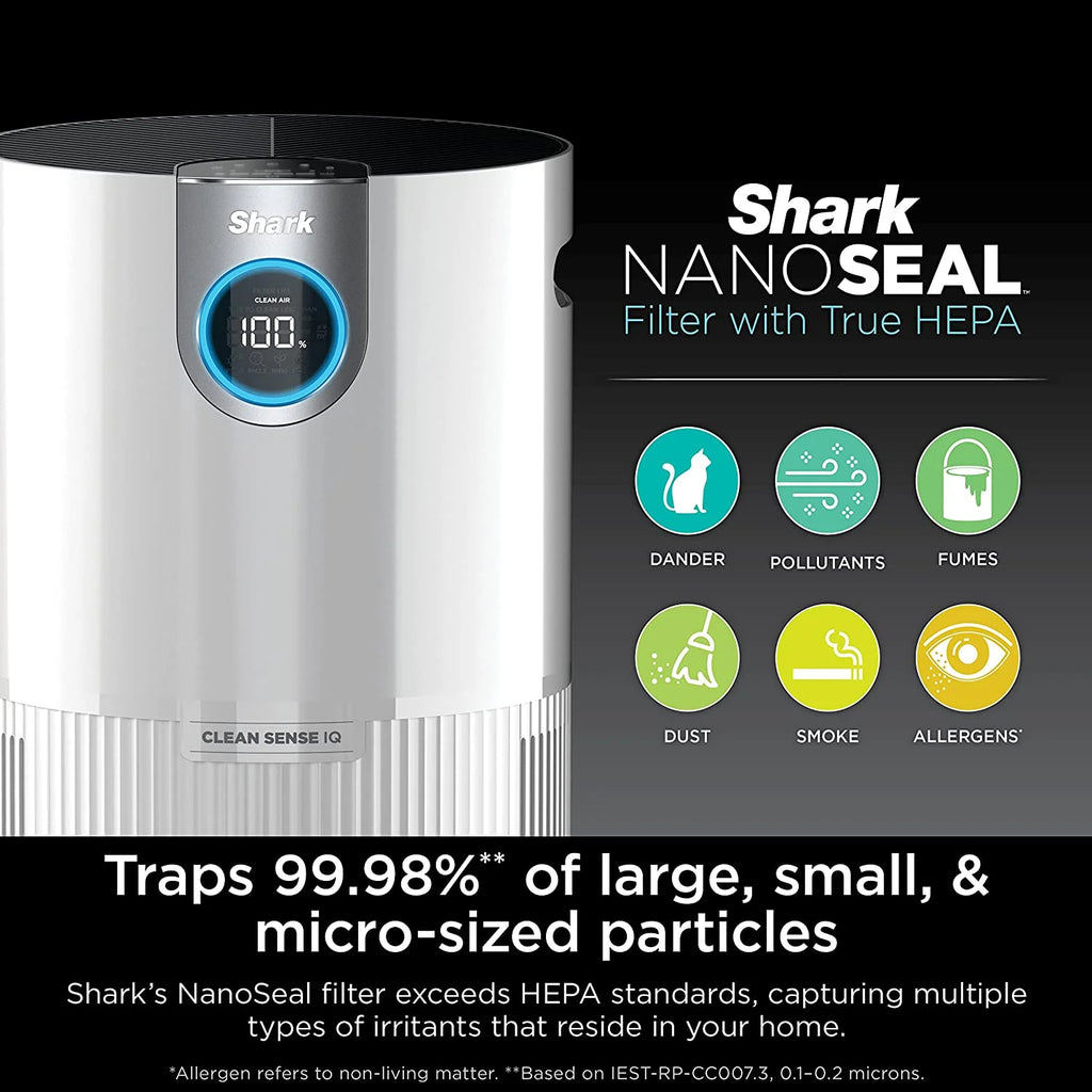 Shark Air Purifier MAX 1000 Sq Ft HEPA Air Purifier, White