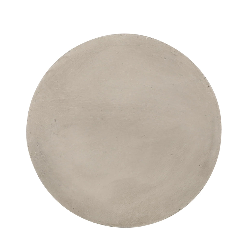 GDF Studio Attola Outdoor Lightweight Concrete Side Table, Light Gray