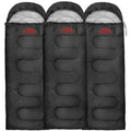 10 Pack Bulk Wholesale of Cold Weather Hooded Sleeping Bags for Adults, Kids, Homeless, Camping, Indoors, Outdoors - 10 Count Hooded Sleeping Bags in Black 71"L x 30"W