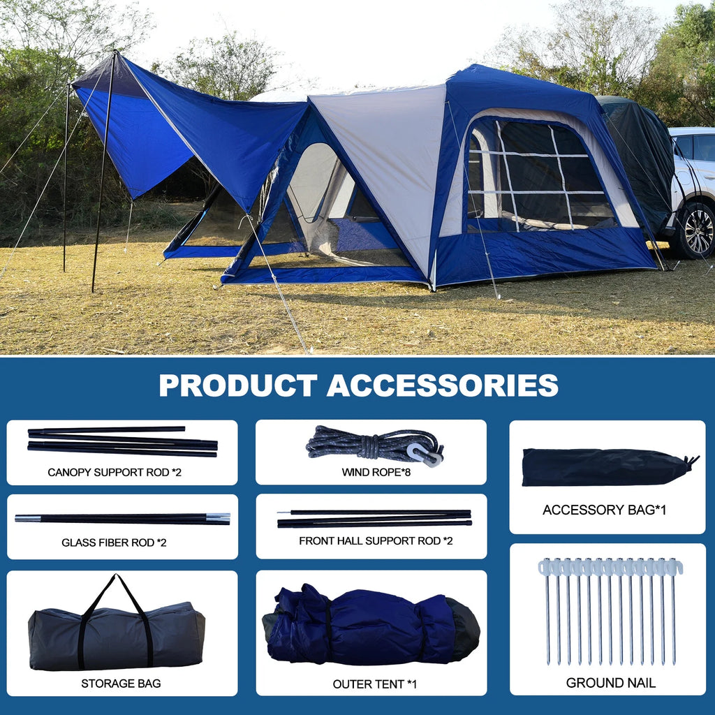 NAIZEA SUV Tent Automatic Camping Tent 10'x10' Waterproof Camping Tent 8 Person