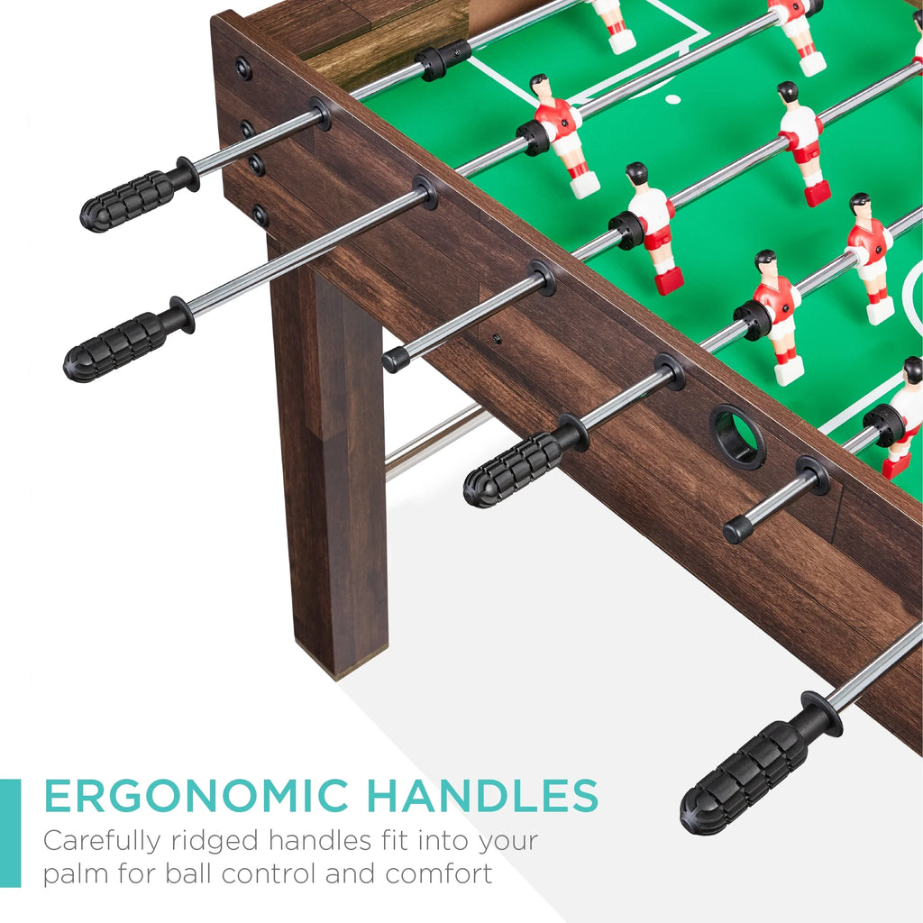 Best Choice Products 48in Competition Sized Foosball Table for Home, Game Room w/ 2 Balls, 2 Cup Holders - Light Brown