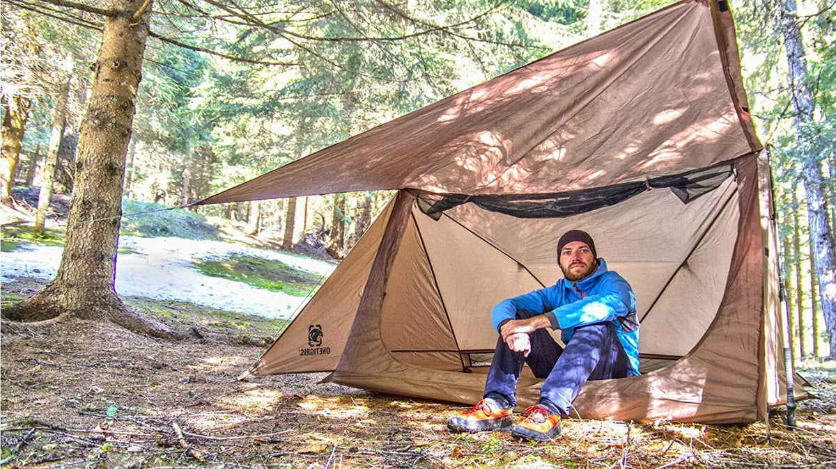Backwoods Bungalow Bushcraft Shelter 2.0, Ultralight Backpacking Tent with with Porch for Camping Hiking Backpacking Motorcycle Kayak Bushcrafters