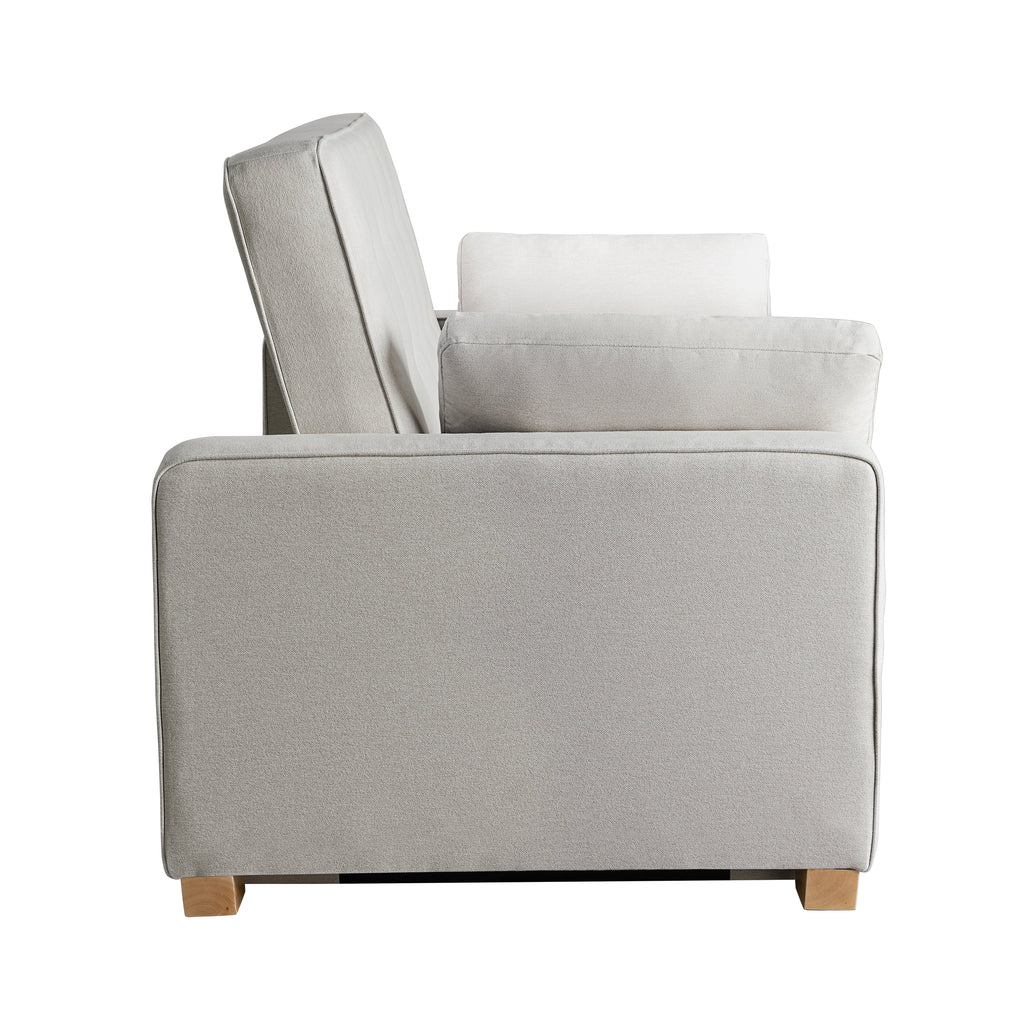 Serta Dream Convertibles Monroe Modern Polyester Convertible Queen Sofa Bed with Pillows Grey
