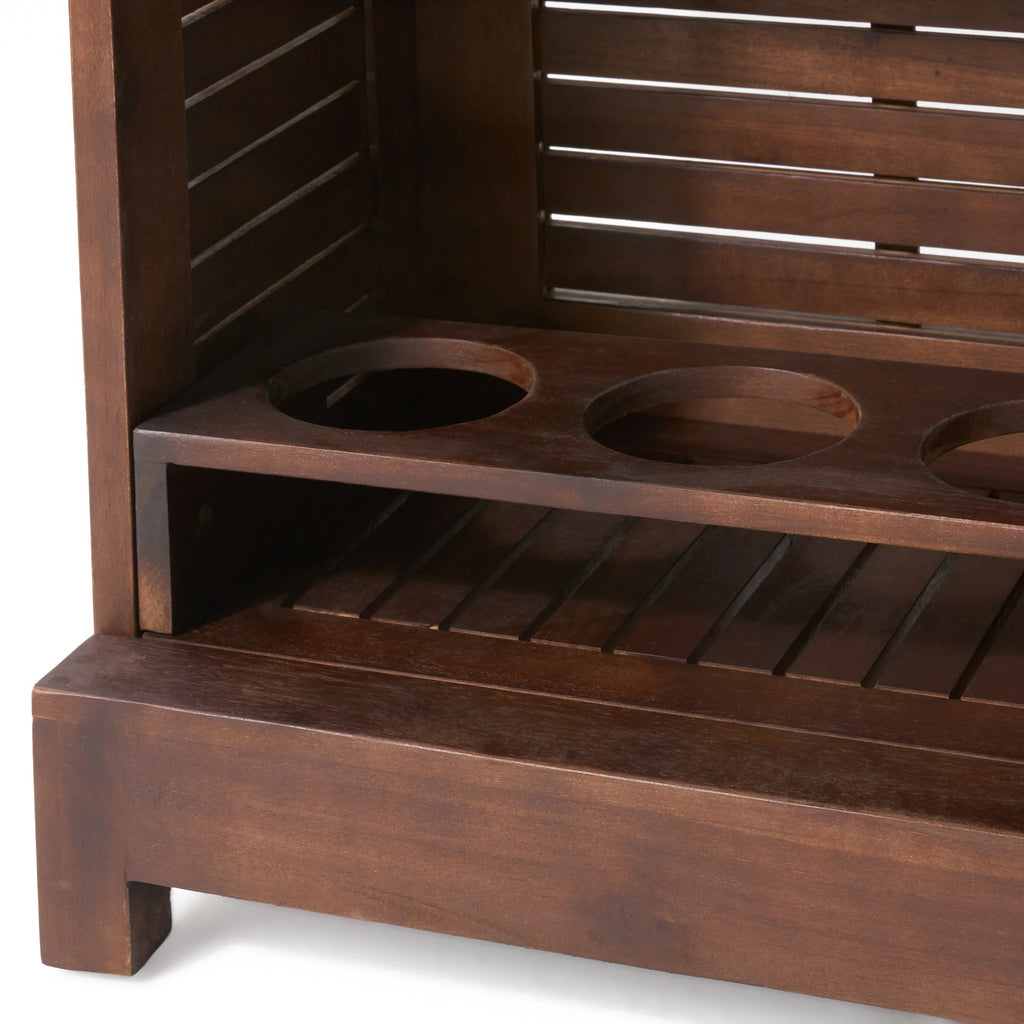 Ashlin Outdoor Acacia Wood Bar, Rich Mahogany