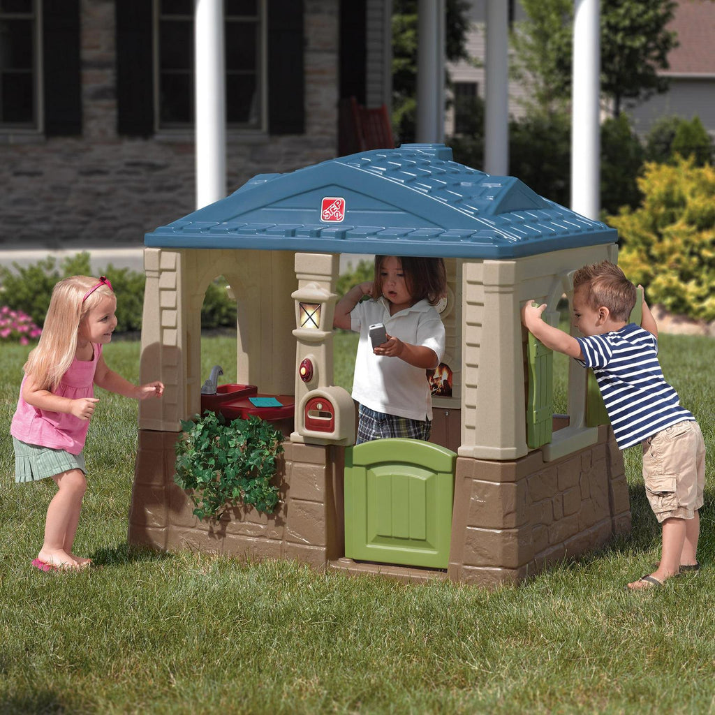 Step2 Happy Home Cottage &amp; Grill Brown Playhouse Plastic Kids Outdoor Toys