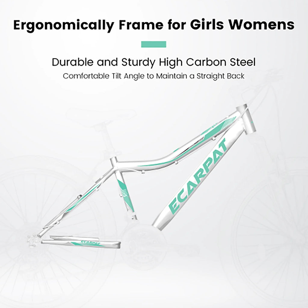 24 Inch Mountain Bike for Teenagers, High Carbon Steel Frame, Dual Full Suspension Mountain Bike, Mountain Tire, 21 Speed Mens Womens Outdoor Cycling, Birthday Gifts