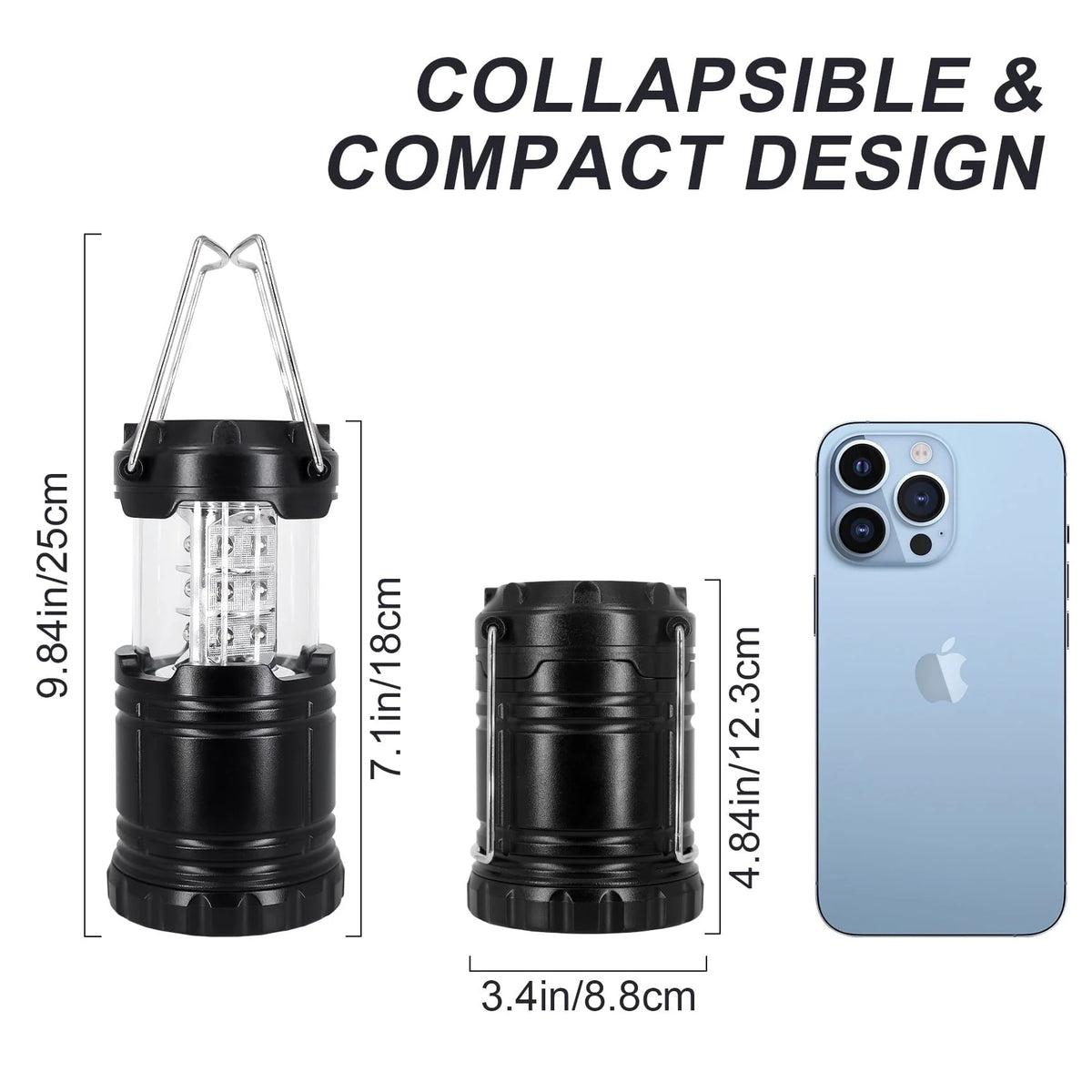 YOLETO 2 Packs LED Camping Lantern, Emergency Light for Power Outages & Survival Kits, Essential Camping Gear Accessory