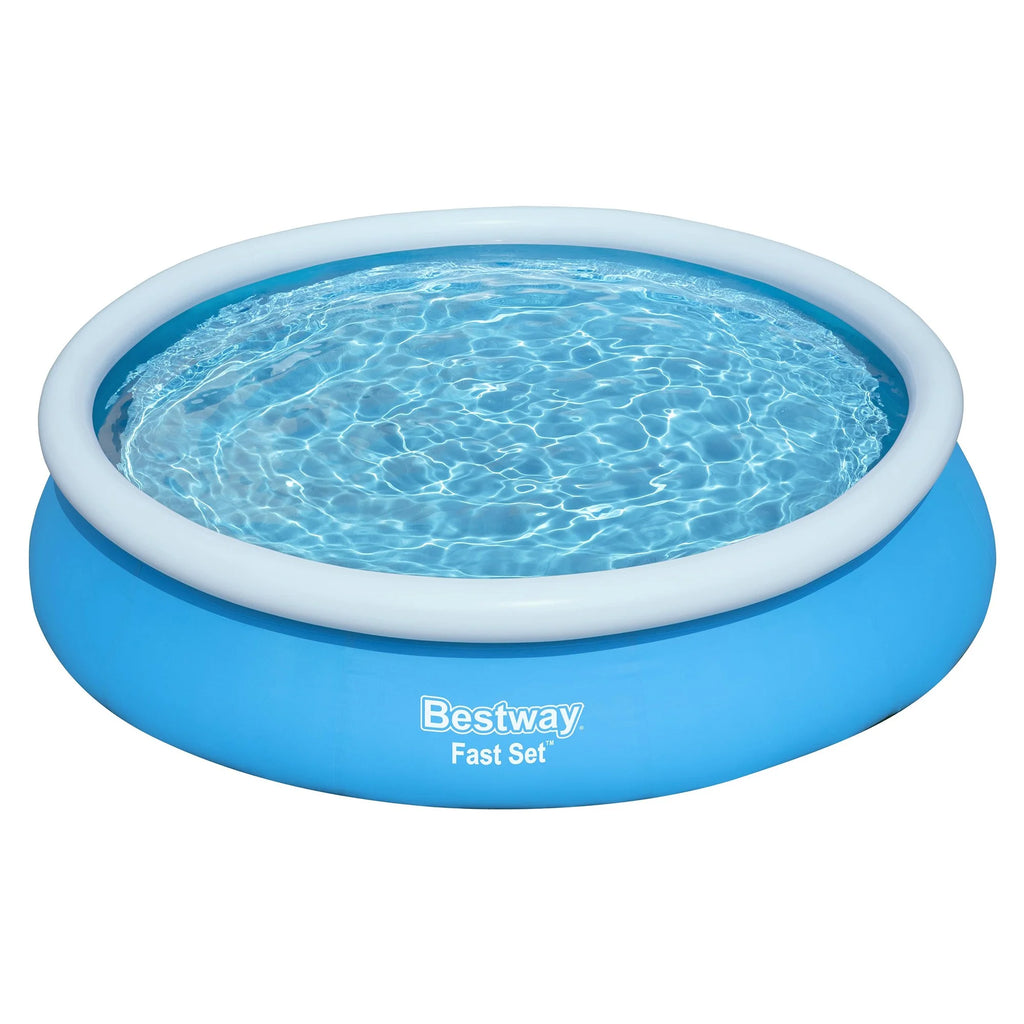 Bestway: Fast Set - 12' x 30" Inflatable Round Pool Set - Blue, Above Ground Swimming, Fill & Rise Setup, Tritech Construction, Filter Pump, Family