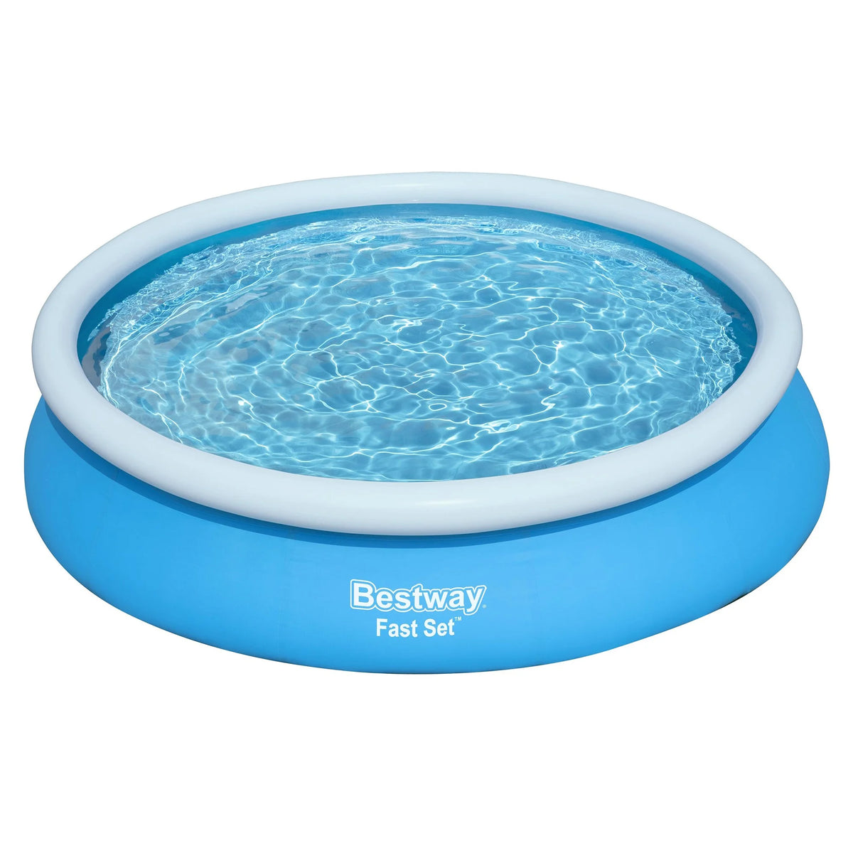 Bestway: Fast Set - 12' x 30" Inflatable Round Pool Set - Blue, Above Ground Swimming, Fill & Rise Setup, Tritech Construction, Filter Pump, Family