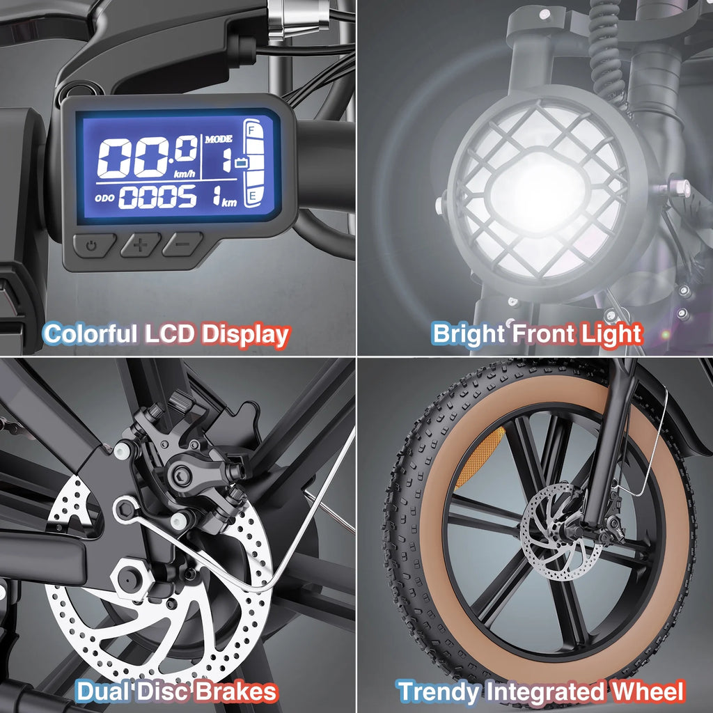 1500W MTB Electric Bicycle 48V 20Ah Removable Battery E-Bike Electric Bike for Adults 20" Fat Tire Electric Motorcycle, Shimano 7 speed Full Suspension Mountain Bike UL2849