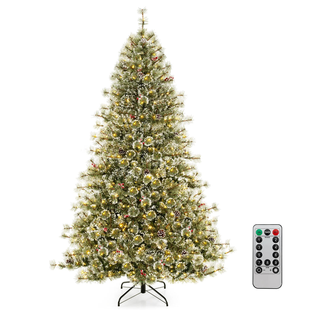 Costway 9 FT Artificial Christmas Tree with  360 Quick Power Connector 1714 Pine Needles