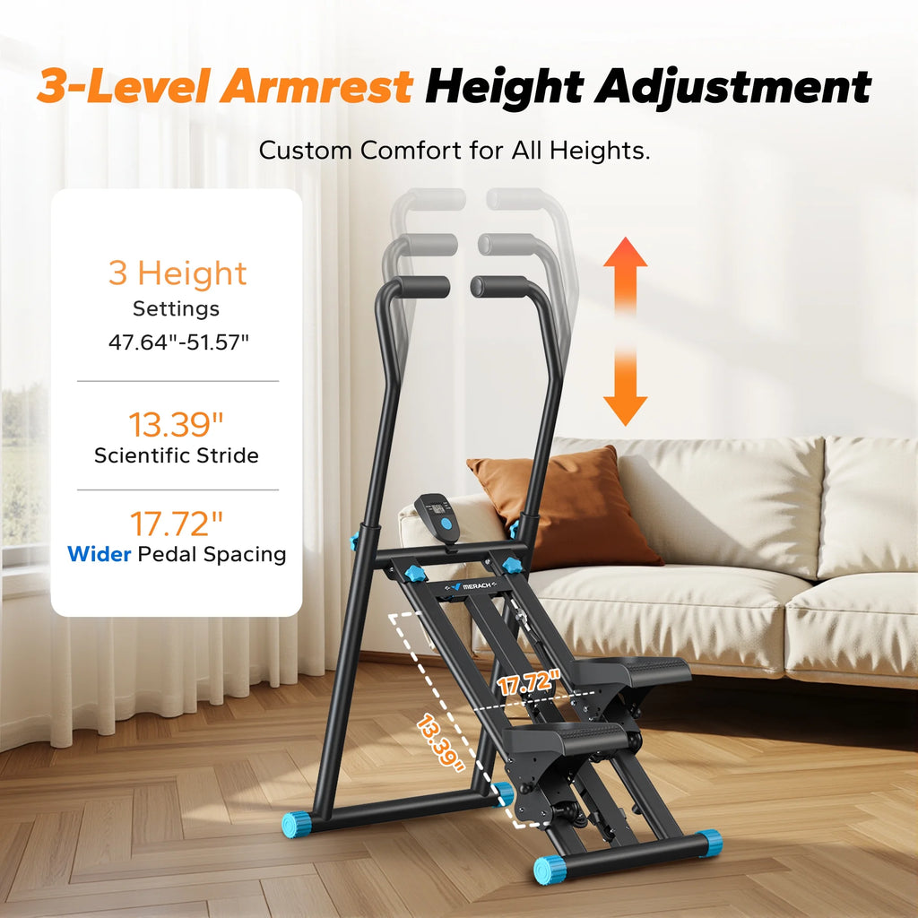 MERACH Stair Stepper for Home Compact Foldable Vertical Climber - Full-Body Workout Stepper, Home Gym Cardio Exercise Equipment