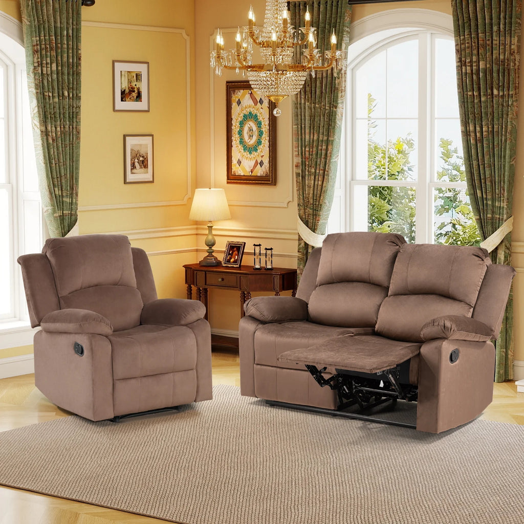 Bonzy Home Recliner Chair with Soft Padded Headrest and Armrest, Theater Reclining Chair Sofa for Living Room and Bedroom