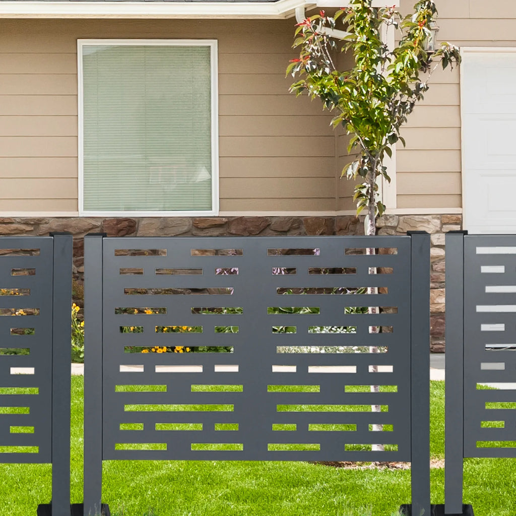 Metal AC Unit Privacy Fence Cover Panel - Outdoor Air Conditioner Hide Fence for Concealing HVAC Units