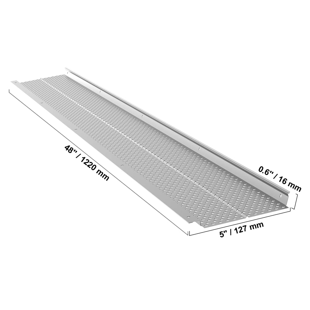 VEVOR Gutter Guard, 5 inch Width, Aluminum Leaf Filter DIY Gutter Cover, 52 PCS 208 ft Total Length, 0.157'' Hole Diameter & 0.02'' Thick Raptor Gutter Guards Fits Any Roof or Gutter Type