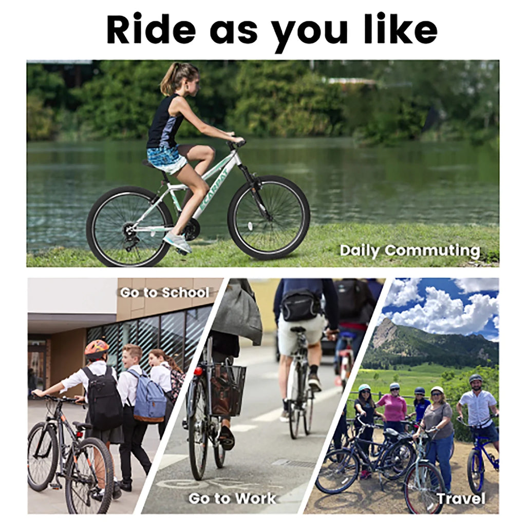 24 Inch Mountain Bike for Teenagers, High Carbon Steel Frame, Dual Full Suspension Mountain Bike, Mountain Tire, 21 Speed Mens Womens Outdoor Cycling, Birthday Gifts