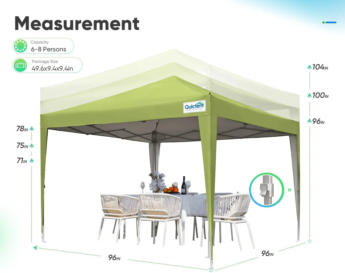 Quictent 8'x8' Pop up Canopy Tent with Sidewalls Instant Outdoor Gazebo Canopy Tent Shelter Enclosed Waterproof, with Wheeled Bag (Pink)