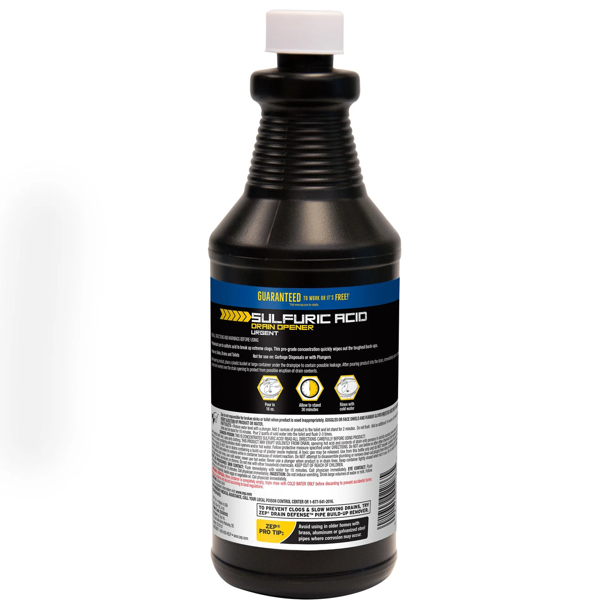 Zep Sulfuric Acid Drain Opener - 32 oz (Case of 12) ZUSADO32 - Professional Strength Drain Cleaner