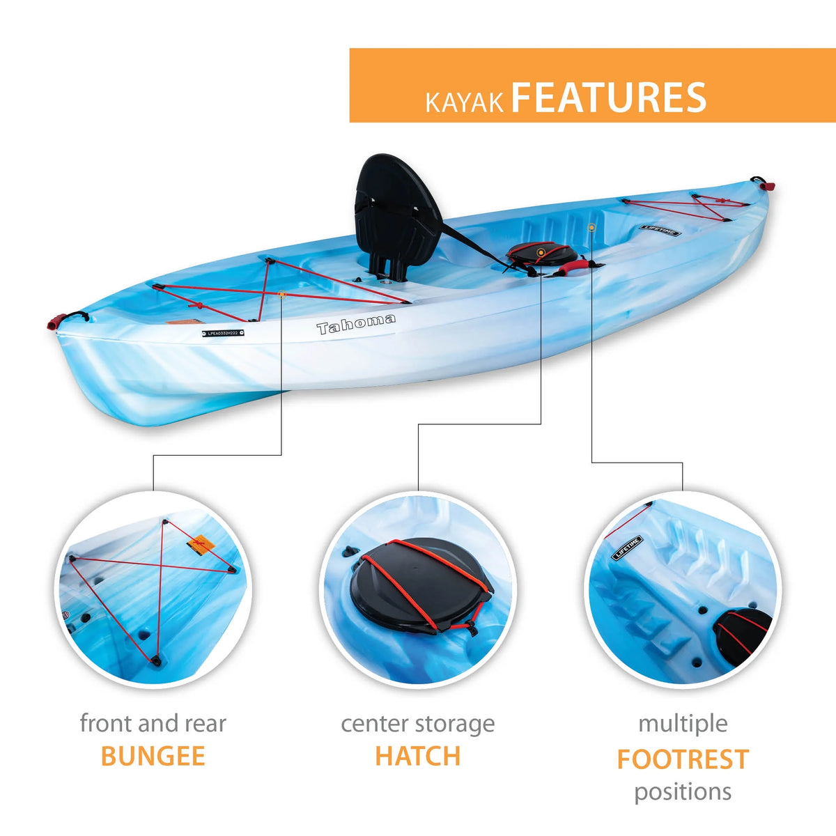 Lifetime Tahoma 10 ft. Sit-on-Top Kayak, Emperor Fusion (91346)
