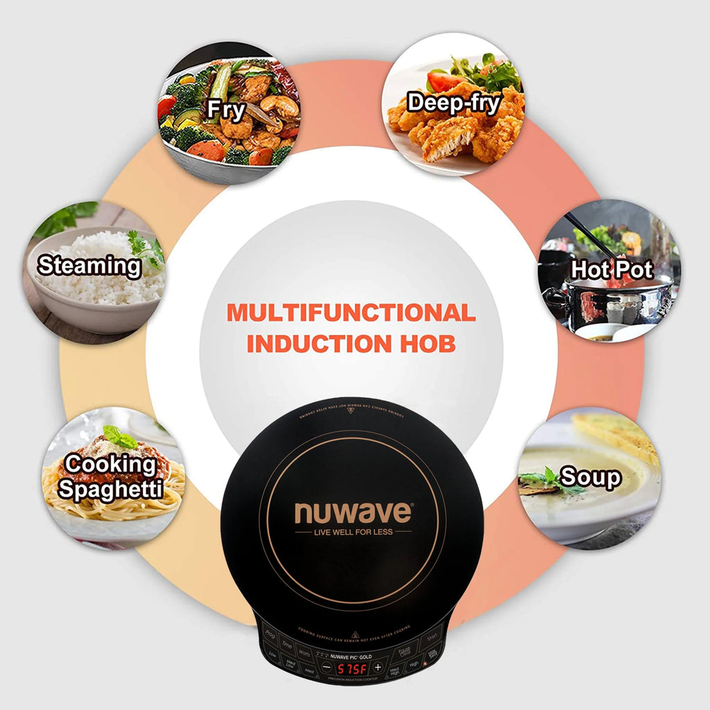 NuWave Electric Double Induction Cooktop 8 Portable Ultrathin with Sensor Touch Precision Induction Cooktop Burner, Home