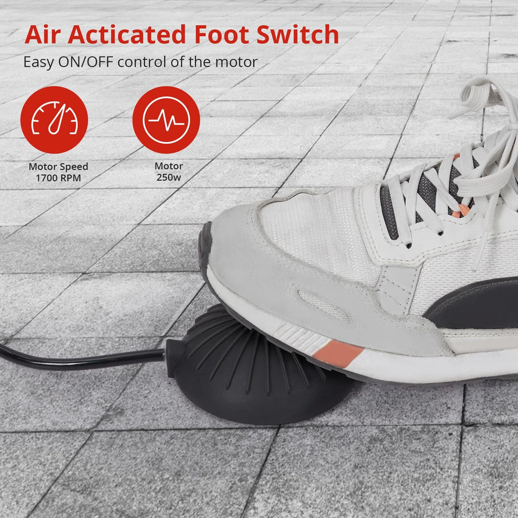 Electric Drain Cleaning Machine , Powerful Electric Auger, Sewer Snake with 4 Cutters, Air-Activated Foot Switch, and Wheels