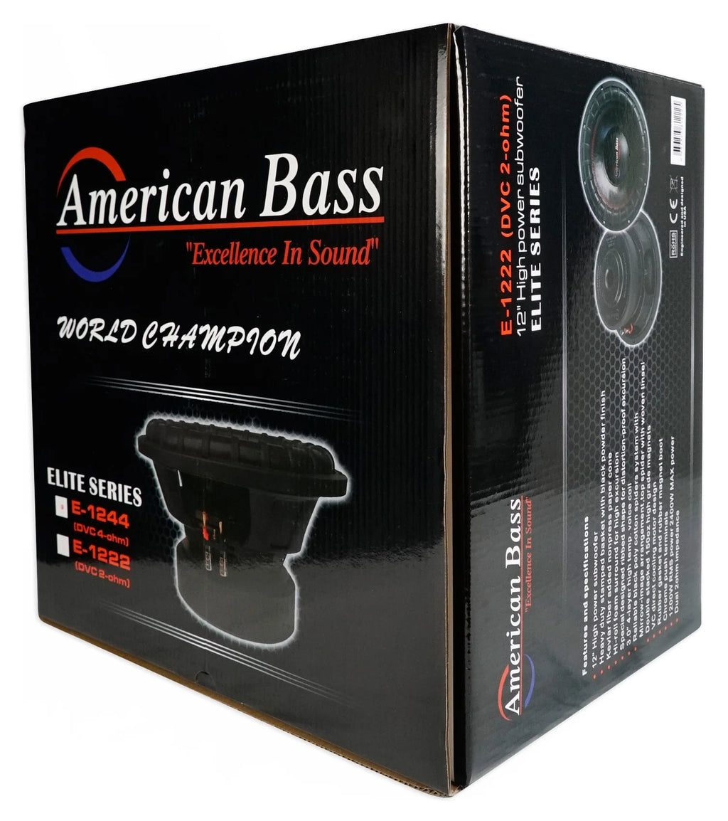 (2) American Bass ELITE-1244 2400w 12" Competition Car Subwoofers 3" Voice Coils