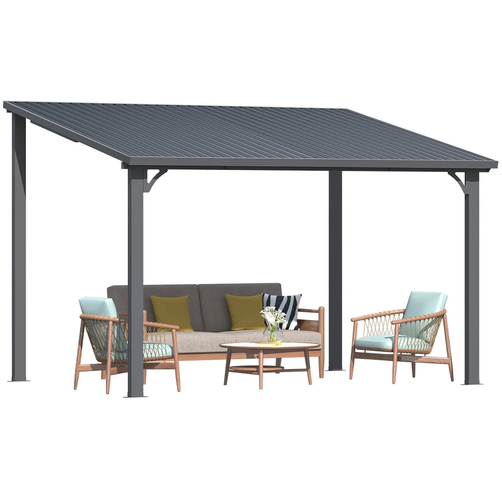 AECOJOY 10' x 12' Hardtop Gazebo, Heavy Duty Outdoor Gazebo with Galvanized Steel Sloping Roof, All Weatherproof Metal Gazebo Featuring Vertical Stripes for Patio, Backyard, and Lawns