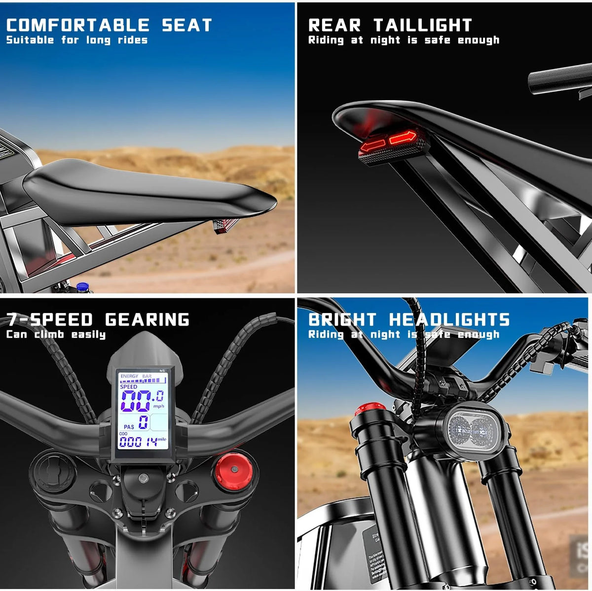 6000W(Peak) Motor 60V/35Ah Battery, Freego X2Pro Electric Motorcycle for Adults, Electric Bike  50MPH/7 Speed Off Road Electric Bicycle,19x2 Full Suspension/Four-Piston Hydraulic Brake UL2849MTB