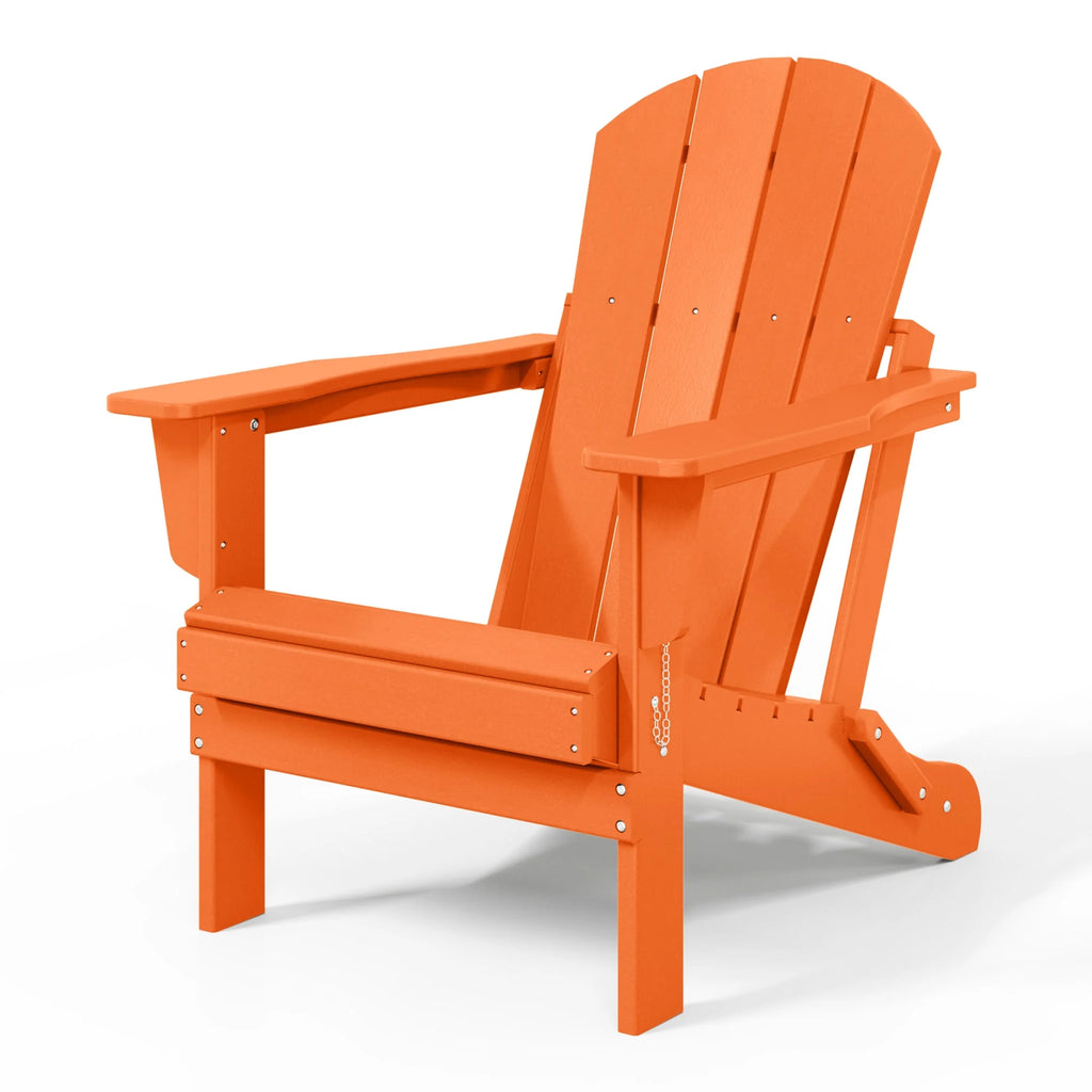 Westintrends Outdoor Folding HDPE Adirondack Chair, Patio Seat, Weather Resistant, Dark Brown