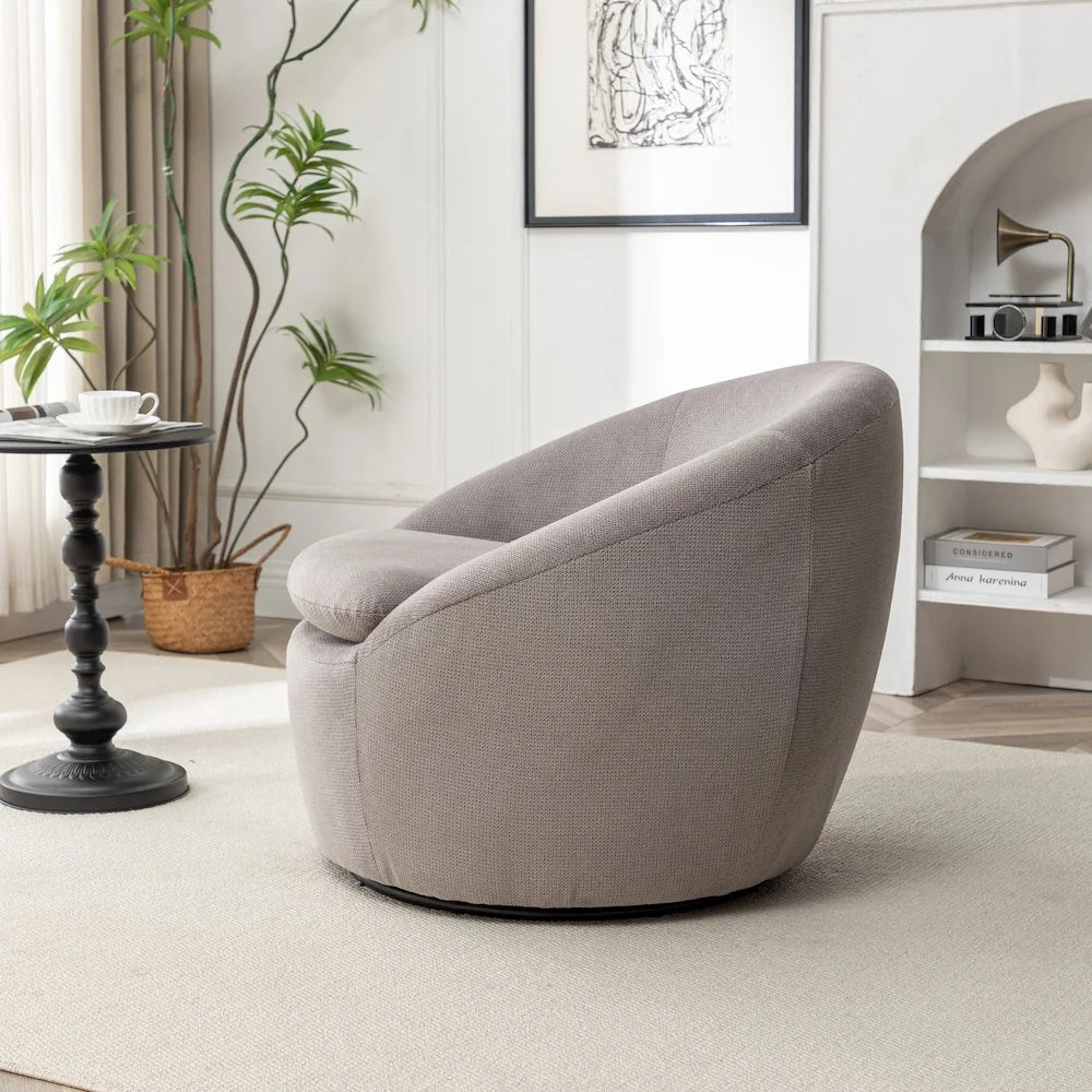 Roundhill Furniture Winnie Modern Barrel Chair, 360 Swivel