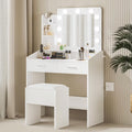 OYang Makeup Vanity with Lights, Vanity Desk with Mirror and Lights Set, Large Drawer and Two-Tier Lots Storage Cabinet, 3 Lighting Modes Adjustable Brightness