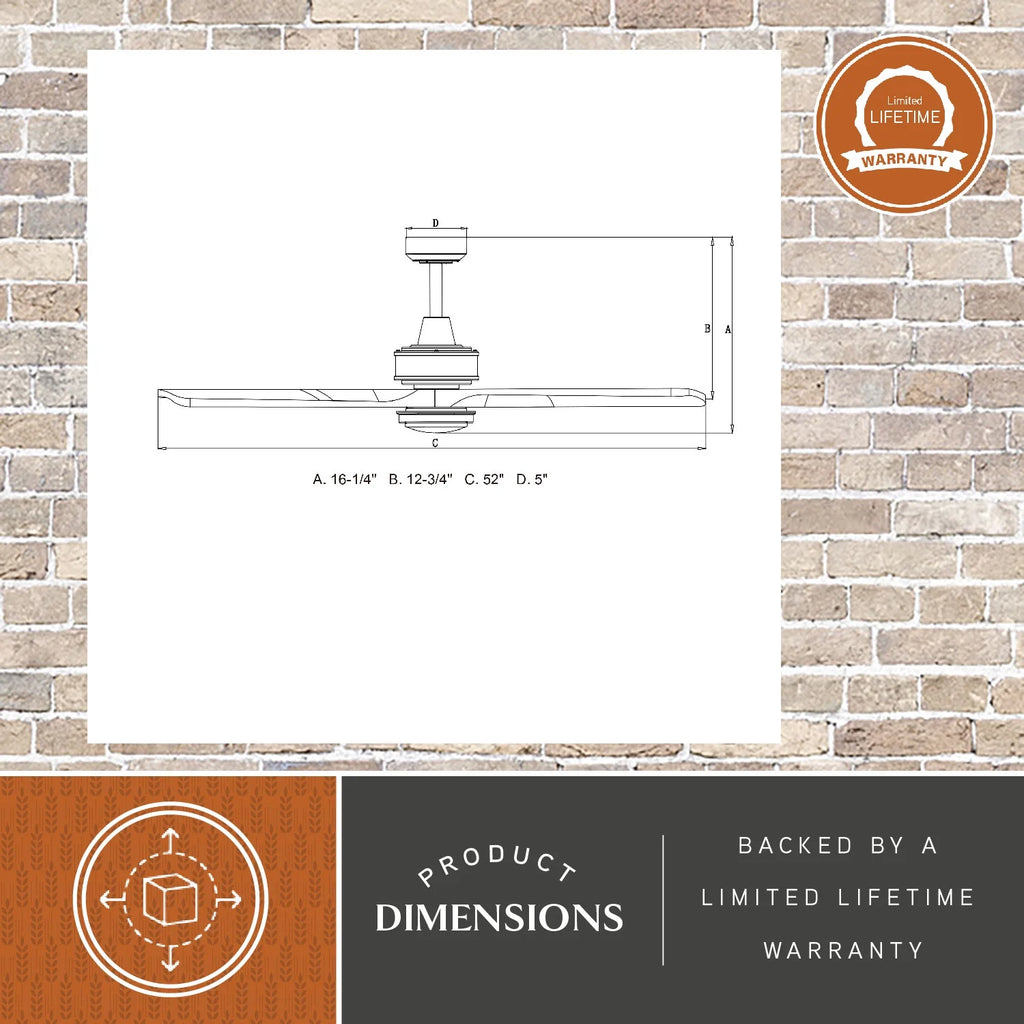 Vaxcel Curtiss Satin Brass Mid-Century Modern MCM Wood Propeller Ceiling Fan with LED Light Kit and Remote