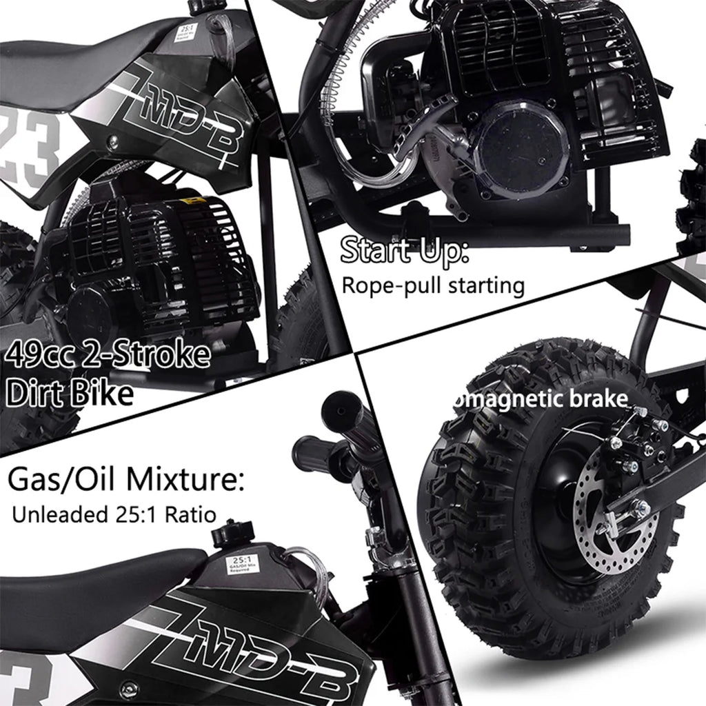 TOXOZERS Dirt Bike for Kids,Gas-Powered Mini Pit Bike with 13 Inch Knobby Tires,25 MPH,Rear Disc Brake,Supports up to 175 lbs,Begin-ner Off Road Motorcycle for Boys Girls,Blue