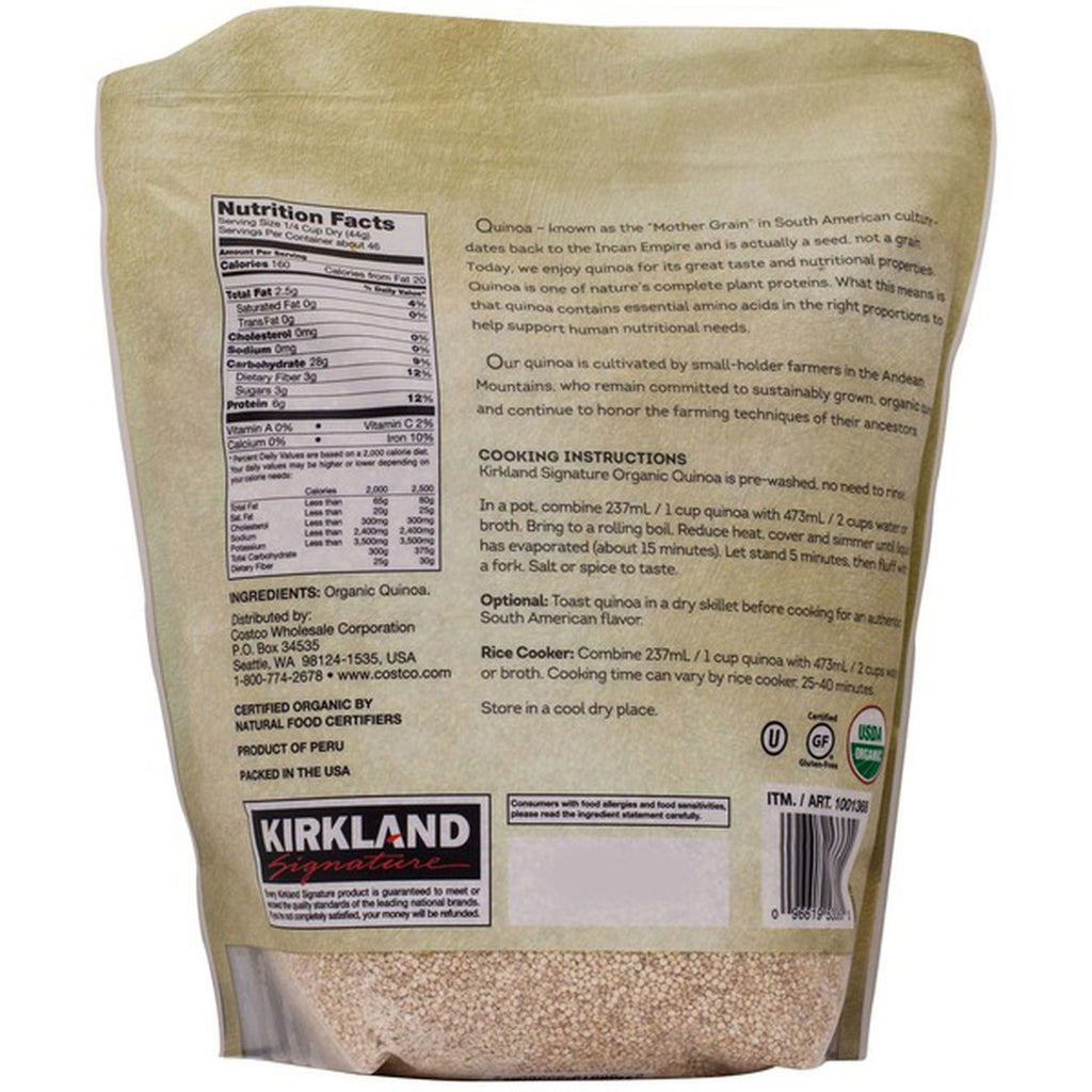 Kirkland Signature, Organic Quinoa, 4.5 lbs