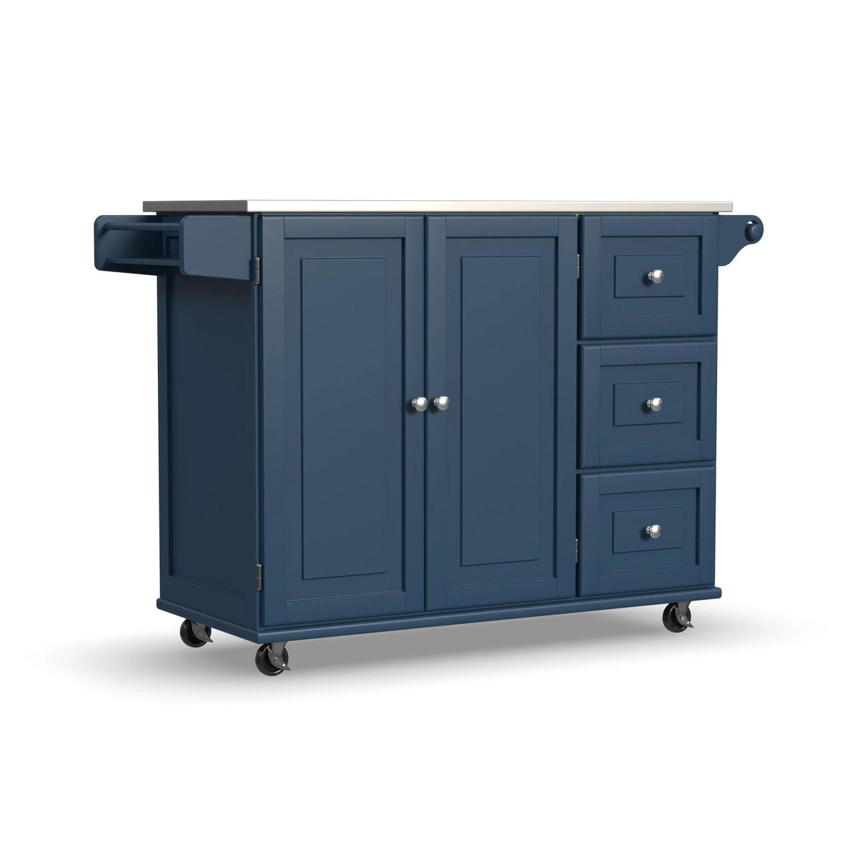 Homestyles Dolly Madison Engineered Wood Kitchen Cart in Sage Green/Nickel