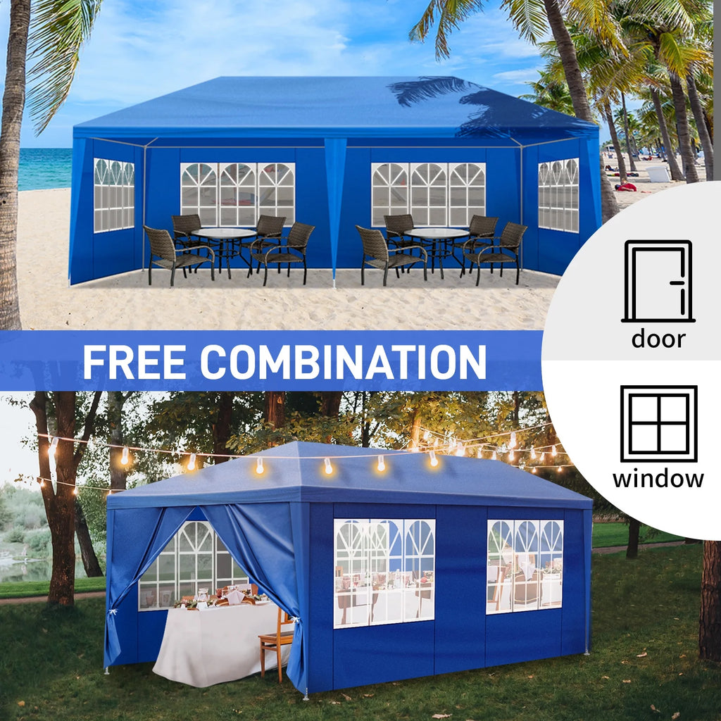 GoDecor 10'x20' Canopy Tent Garden Wedding Party Tent 6 Sidewall Blue