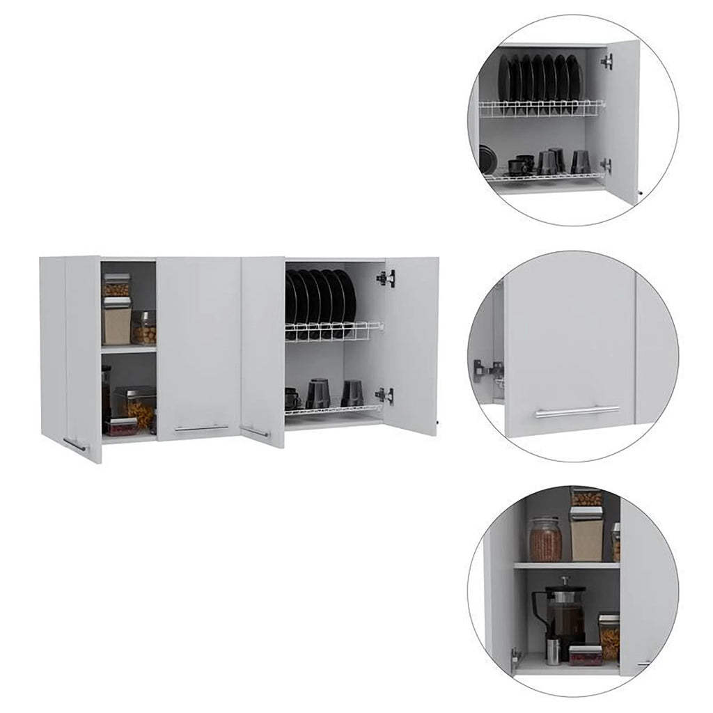 TUHOME 120 Wall Cabinet Engineered Wood Cabinets in  White